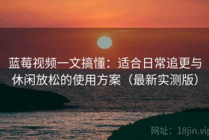 蓝莓视频一文搞懂：适合日常追更与休闲放松的使用方案（最新实测版）