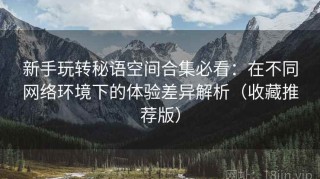 新手玩转秘语空间合集必看：在不同网络环境下的体验差异解析（收藏推荐版）