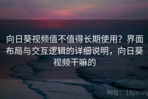 向日葵视频值不值得长期使用？界面布局与交互逻辑的详细说明，向日葵视频干嘛的