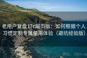 老用户复盘17c网页版：如何根据个人习惯定制专属使用体验（避坑经验版）