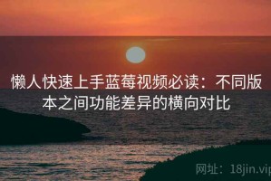 懒人快速上手蓝莓视频必读：不同版本之间功能差异的横向对比