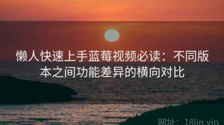 懒人快速上手蓝莓视频必读：不同版本之间功能差异的横向对比