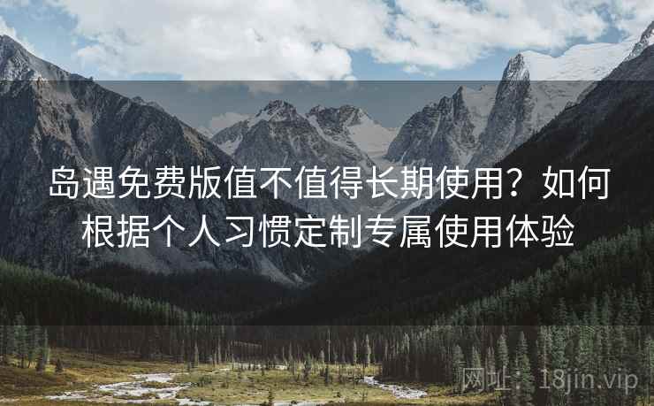 岛遇免费版值不值得长期使用？如何根据个人习惯定制专属使用体验