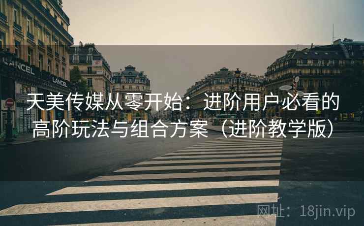 天美传媒从零开始：进阶用户必看的高阶玩法与组合方案（进阶教学版）