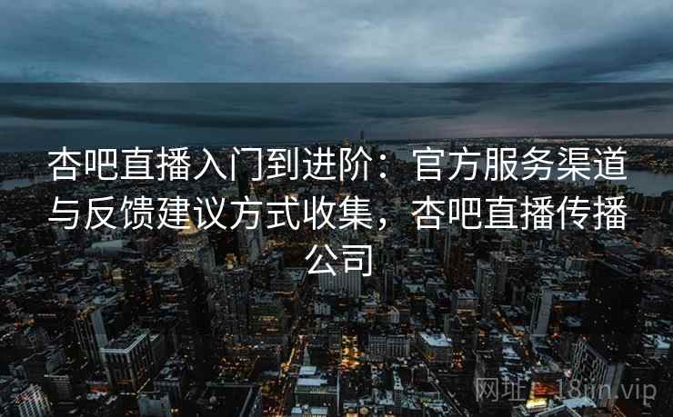 杏吧直播入门到进阶：官方服务渠道与反馈建议方式收集，杏吧直播传播公司