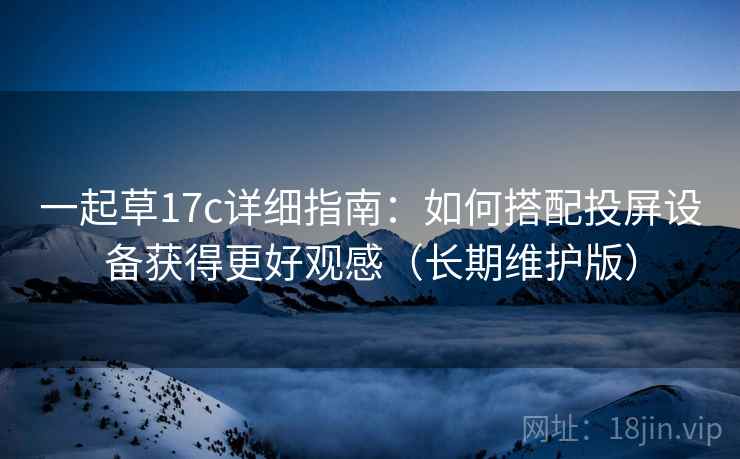 一起草17c详细指南：如何搭配投屏设备获得更好观感（长期维护版）