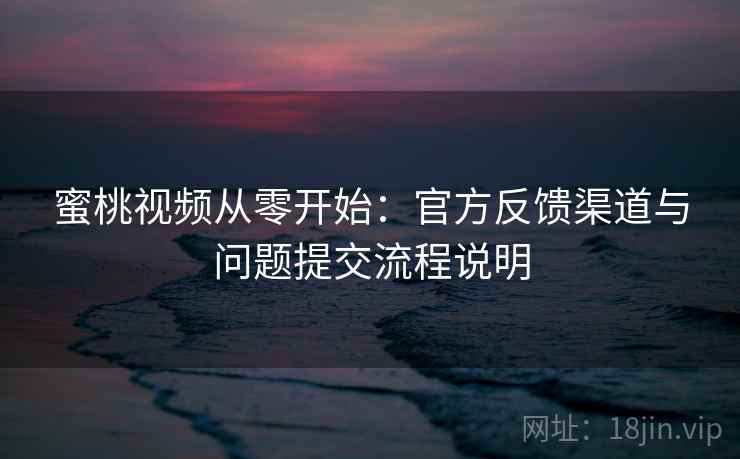 蜜桃视频从零开始:官方反馈渠道与问题提交流程说明 蜜桃视频从零开始:官方反馈渠道与问题提交流程说明