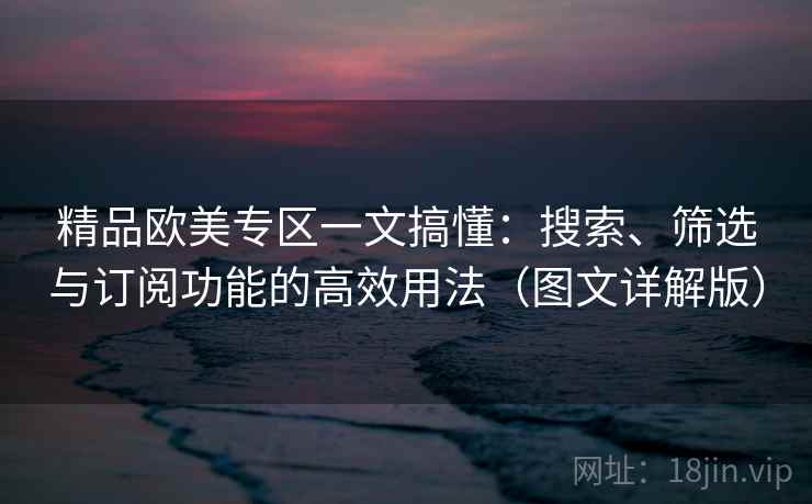 精品欧美专区一文搞懂:搜索、筛选与订阅功能的高效用法(图文详解版) 精品欧美专区一文搞懂:搜索、筛选与订阅功能的高效用法(图文详解版)
